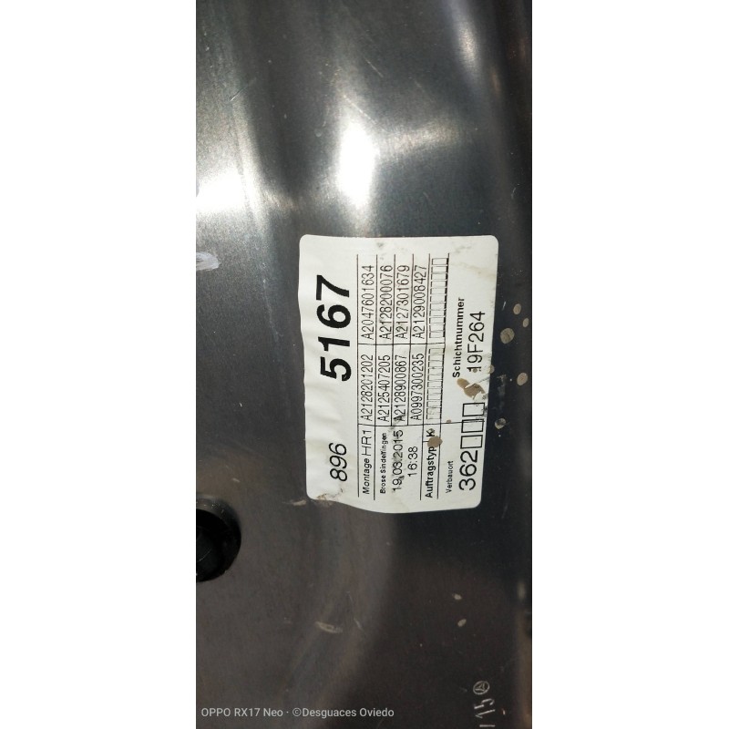 Recambio de elevalunas trasero derecho para mercedes clase e (w212) lim. e 220 bluetec (212.001) referencia OEM IAM A2048200642 