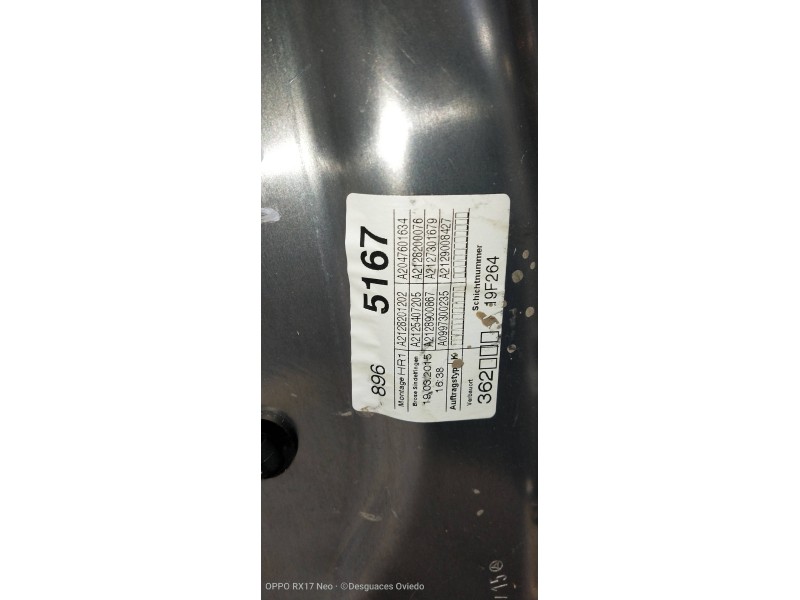 Recambio de elevalunas trasero derecho para mercedes clase e (w212) lim. e 220 bluetec (212.001) referencia OEM IAM A2048200642 