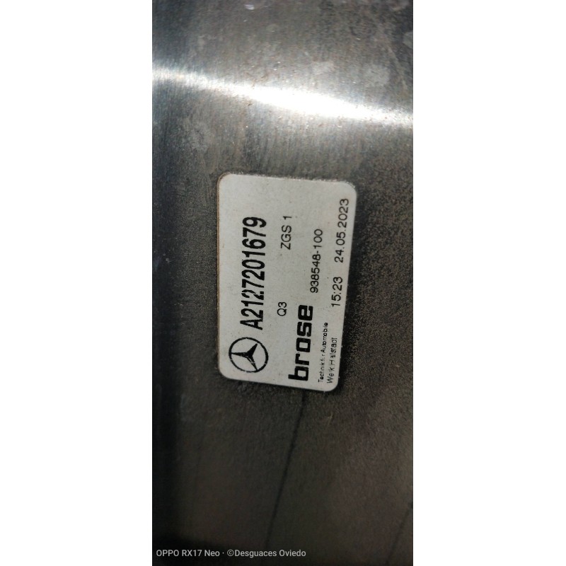 Recambio de elevalunas delantero derecho para mercedes clase e (w212) lim. e 220 bluetec (212.001) referencia OEM IAM A212906670
