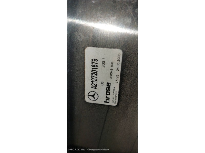 Recambio de elevalunas delantero derecho para mercedes clase e (w212) lim. e 220 bluetec (212.001) referencia OEM IAM A212906670
