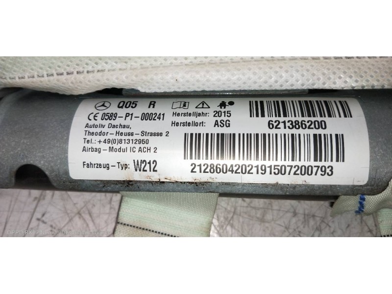 Recambio de airbag cortina delantero derecho para mercedes clase e (w212) lim. e 220 bluetec (212.001) referencia OEM IAM 621386