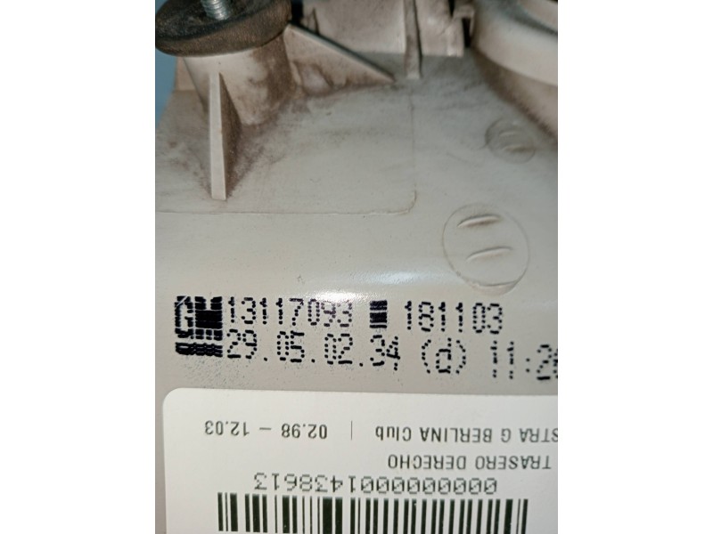 Recambio de piloto trasero derecho para opel astra g berlina club referencia OEM IAM 13117093  