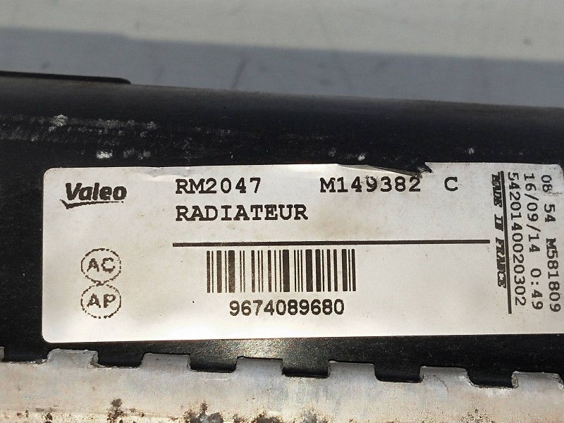 Recambio de radiador agua para citroen c4 lim. 1.6 hdi fap referencia OEM IAM 9674089680 M149382C 