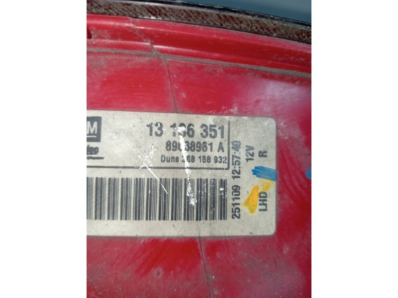Recambio de piloto trasero derecho para opel corsa d navi referencia OEM IAM 13186351 89038961A 