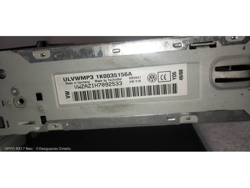 Recambio de sistema audio / radio cd para volkswagen golf vi (5k1) advance referencia OEM IAM 1K0035156A  