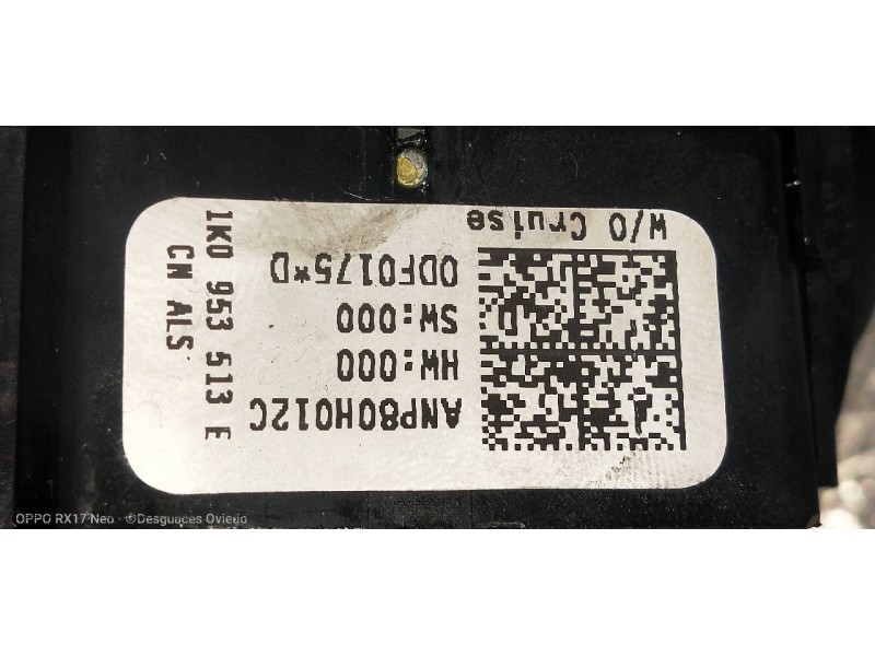 Recambio de mando luces para volkswagen golf vi (5k1) advance referencia OEM IAM 1K0953513E  