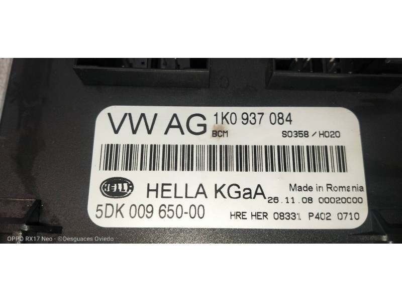 Recambio de modulo electronico para volkswagen golf vi (5k1) advance referencia OEM IAM 1K0937084 5DK00965000 