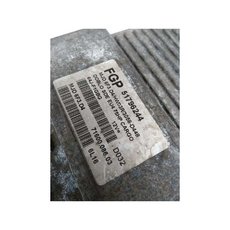 Recambio de centralita motor uce para fiat doblo i cargo 1.3 16v jtd cat referencia OEM IAM 51796244 MJD6F3D4 7160008603