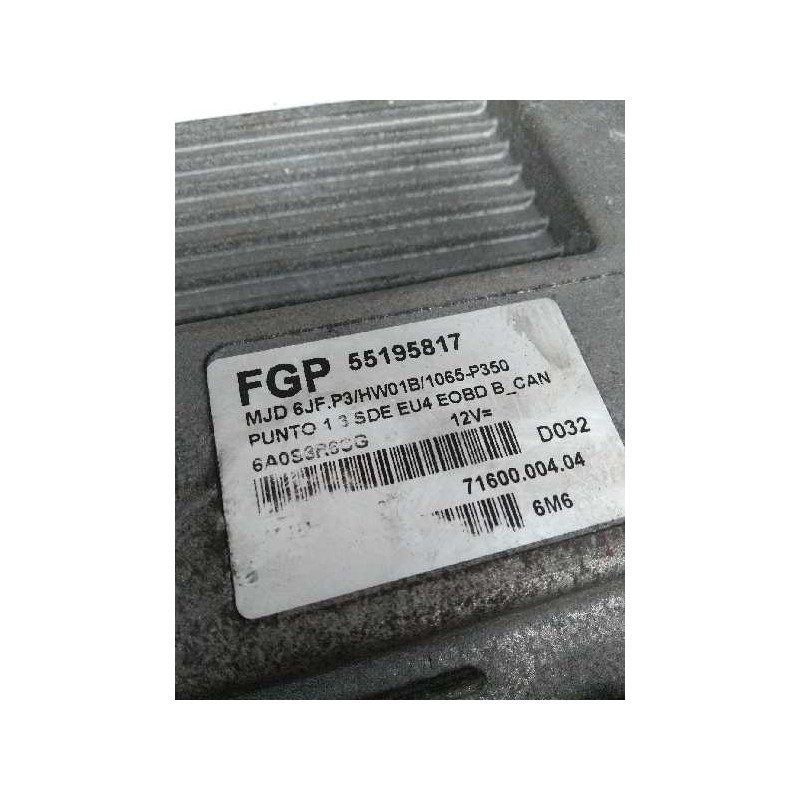 Recambio de centralita motor uce para fiat punto berlina (188) 1.3 jtd cat referencia OEM IAM 55195817 MJD6JFP3 