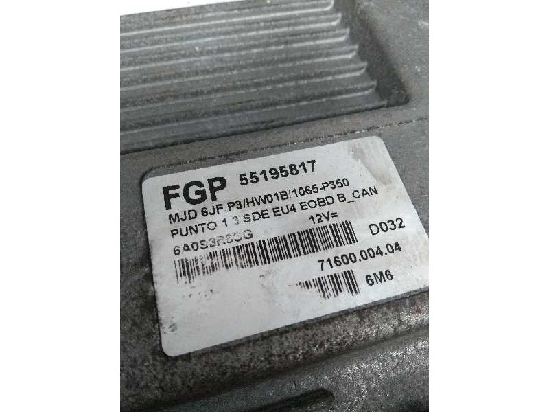 Recambio de centralita motor uce para fiat punto berlina (188) 1.3 jtd cat referencia OEM IAM 55195817 MJD6JFP3 