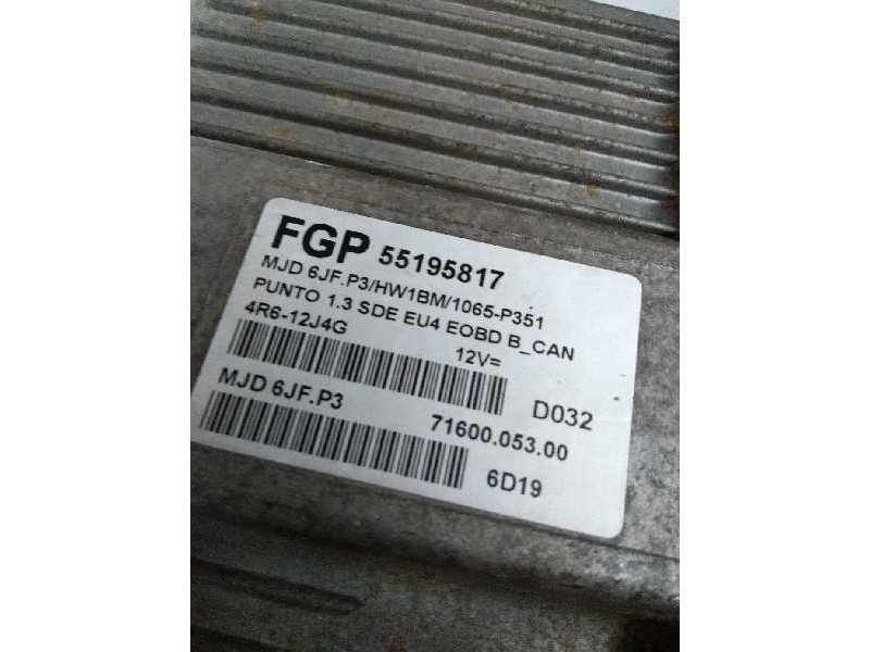 Recambio de centralita motor uce para fiat punto berlina (188) 1.3 jtd cat referencia OEM IAM 55195817 MJD6JFP3 