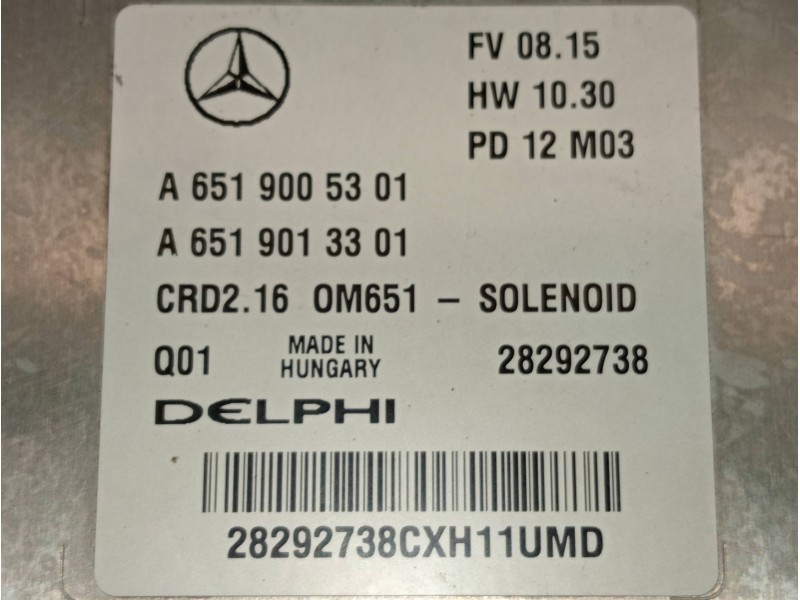 Recambio de centralita motor uce para mercedes clase e (w212) lim. 220 cdi blueefficiency (212.002) referencia OEM IAM A65190053