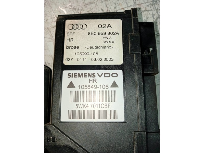 Recambio de elevalunas trasero derecho para audi a4 avant (8e) 1.9 tdi quattro (96kw) referencia OEM IAM BRM8E0839462A 8E0959802