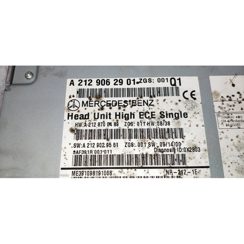 Recambio de sistema navegacion gps para mercedes clase e (w212) lim. 220 cdi blueefficiency (212.002) referencia OEM IAM A212906