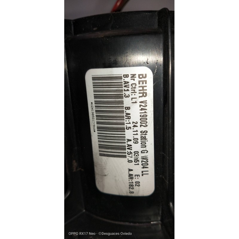 Recambio de motor calefaccion para mercedes clase e (w212) lim. 220 cdi blueefficiency (212.002) referencia OEM IAM V2419002  