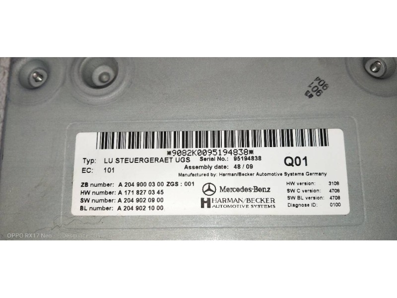 Recambio de modulo electronico para mercedes clase e (w212) lim. 220 cdi blueefficiency (212.002) referencia OEM IAM A2049000300