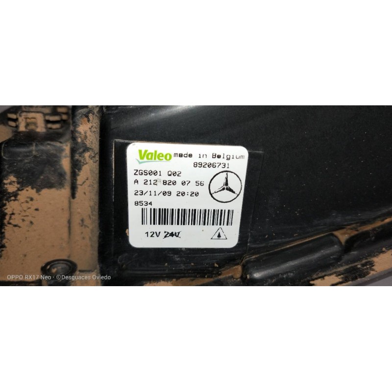 Recambio de faro antiniebla izquierdo para mercedes clase e (w212) lim. 220 cdi blueefficiency (212.002) referencia OEM IAM A212