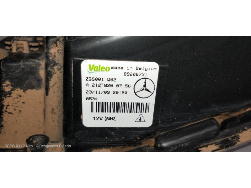 Recambio de faro antiniebla izquierdo para mercedes clase e (w212) lim. 220 cdi blueefficiency (212.002) referencia OEM IAM A212