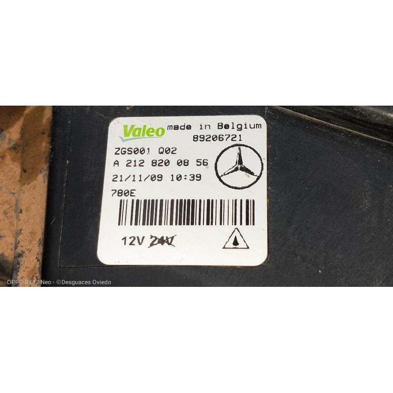 Recambio de faro antiniebla derecho para mercedes clase e (w212) lim. 220 cdi blueefficiency (212.002) referencia OEM IAM A21282