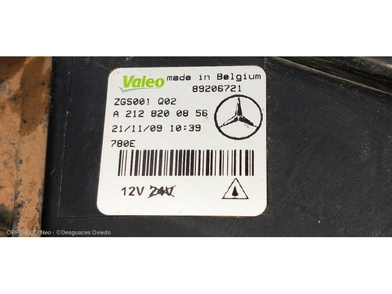 Recambio de faro antiniebla derecho para mercedes clase e (w212) lim. 220 cdi blueefficiency (212.002) referencia OEM IAM A21282
