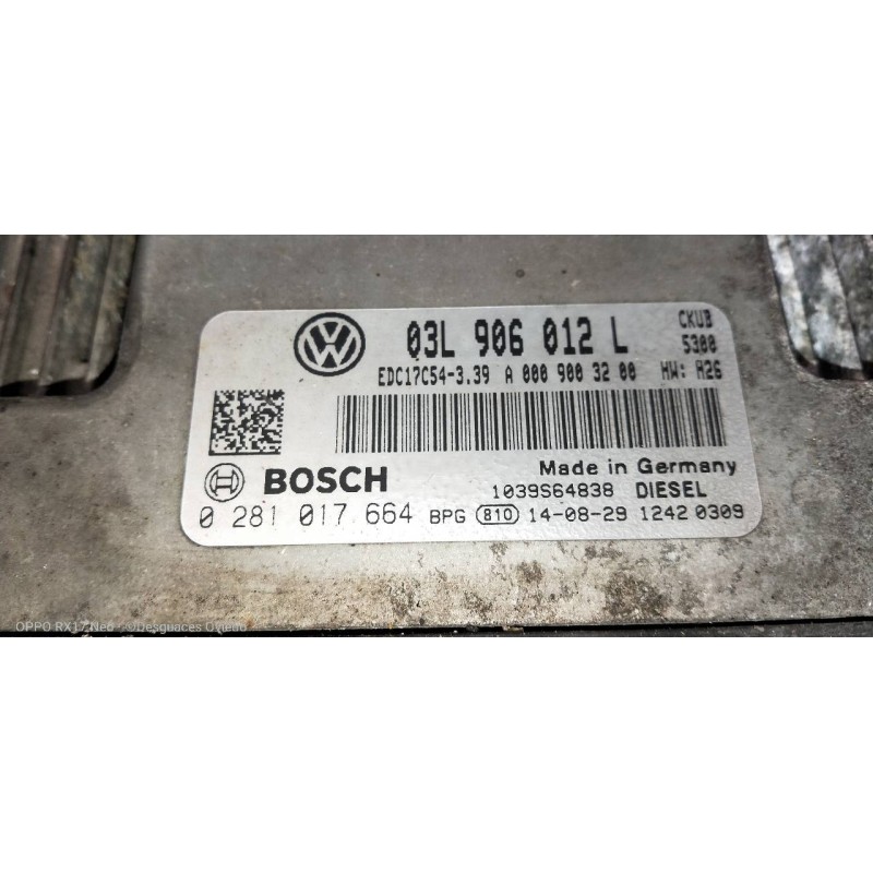 Recambio de centralita motor uce para volkswagen crafter caja cerrada caja cerrada 35 referencia OEM IAM 0281017664 03L906012L A