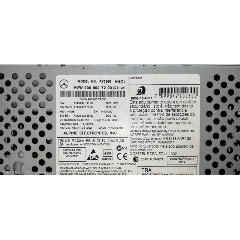 Recambio de sistema navegacion gps para volkswagen crafter caja cerrada caja cerrada 35 referencia OEM IAM 9069007200 A906901410
