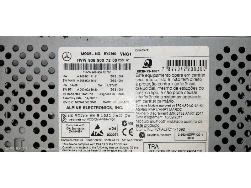 Recambio de sistema navegacion gps para volkswagen crafter caja cerrada caja cerrada 35 referencia OEM IAM 9069007200 A906901410
