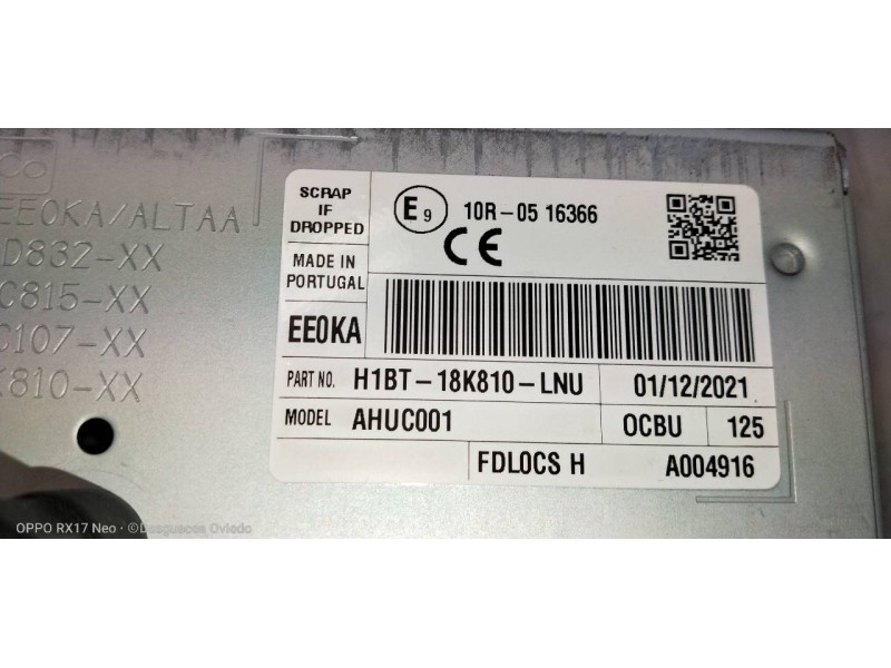 Recambio de sistema navegacion gps para ford puma st-line referencia OEM IAM H1BT18K810LNU AHUC001 