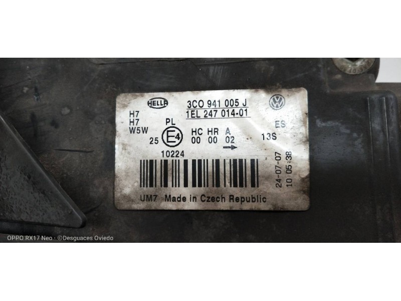 Recambio de faro izquierdo para volkswagen passat variant (3c5) highline referencia OEM IAM 3C0941005J  