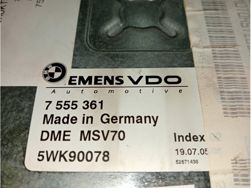 Recambio de centralita motor uce para bmw serie 3 berlina (e90) 325i referencia OEM IAM 7555361 5WK90078 