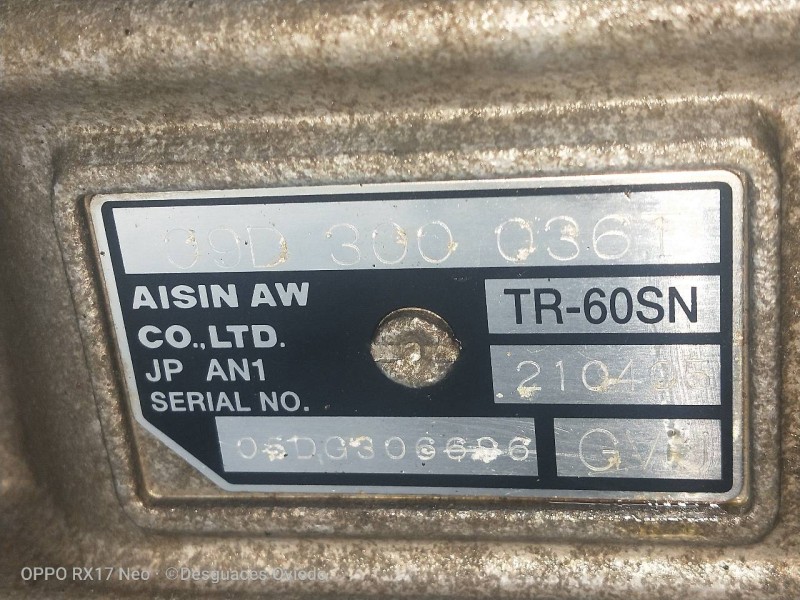 Recambio de caja cambios para volkswagen touareg (7la) tdi v6 referencia OEM IAM GVJ 210405 TR60SN 09D300036T 05DG306696