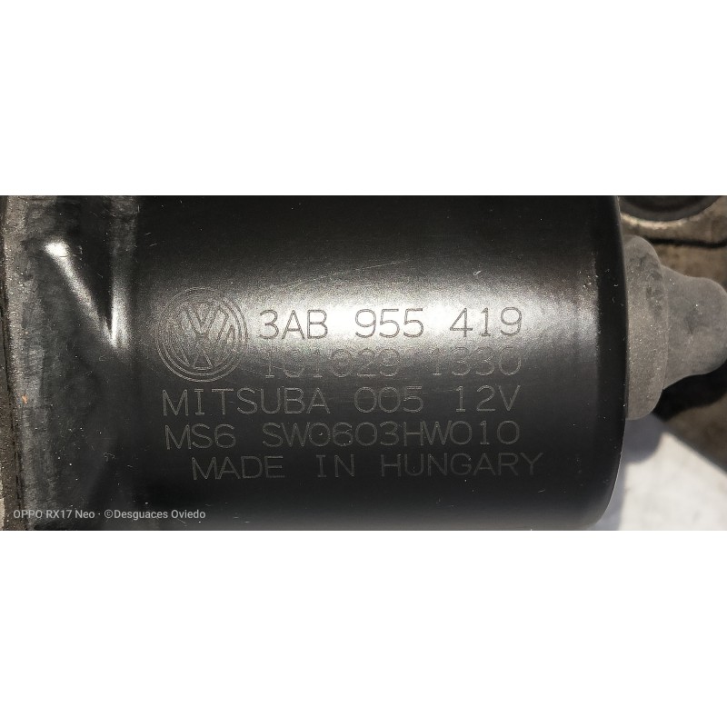 Recambio de motor limpia delantero para volkswagen passat lim. (362) 1.6 tdi dpf referencia OEM IAM 3AB955419 3AB955023 