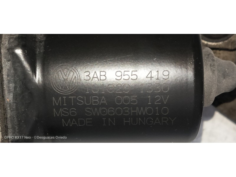 Recambio de motor limpia delantero para volkswagen passat lim. (362) 1.6 tdi dpf referencia OEM IAM 3AB955419 3AB955023 