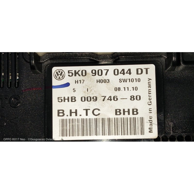 Recambio de mando calefaccion / aire acondicionado para volkswagen passat lim. (362) 1.6 tdi dpf referencia OEM IAM 5K0907044DT 