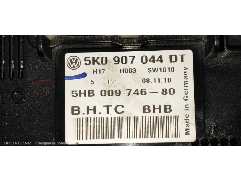 Recambio de mando calefaccion / aire acondicionado para volkswagen passat lim. (362) 1.6 tdi dpf referencia OEM IAM 5K0907044DT 