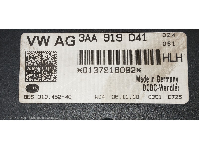 Recambio de modulo electronico para volkswagen passat lim. (362) 1.6 tdi dpf referencia OEM IAM 3AA919041 8ES01045240 