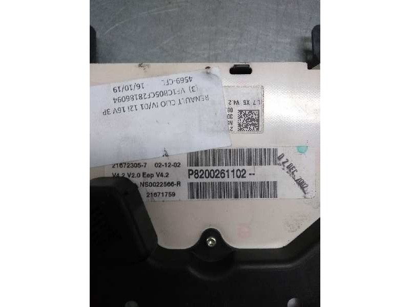 Recambio de cuadro instrumentos para renault clio ii fase ii (b/cb0) authentique referencia OEM IAM P8200261102 NS0022566R 