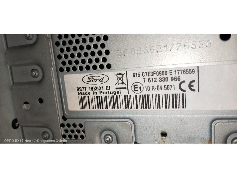 Recambio de sistema navegacion gps para ford mondeo ber. (ca2) trend (09.2010) referencia OEM IAM BS7T18K931EJ  