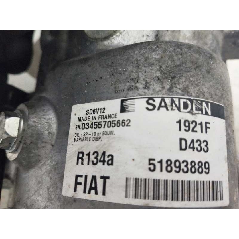 Recambio de compresor aire acondicionado para fiat fiorino 1.3 16v jtd cat referencia OEM IAM SD6V121921F 51893889 1921F D433
