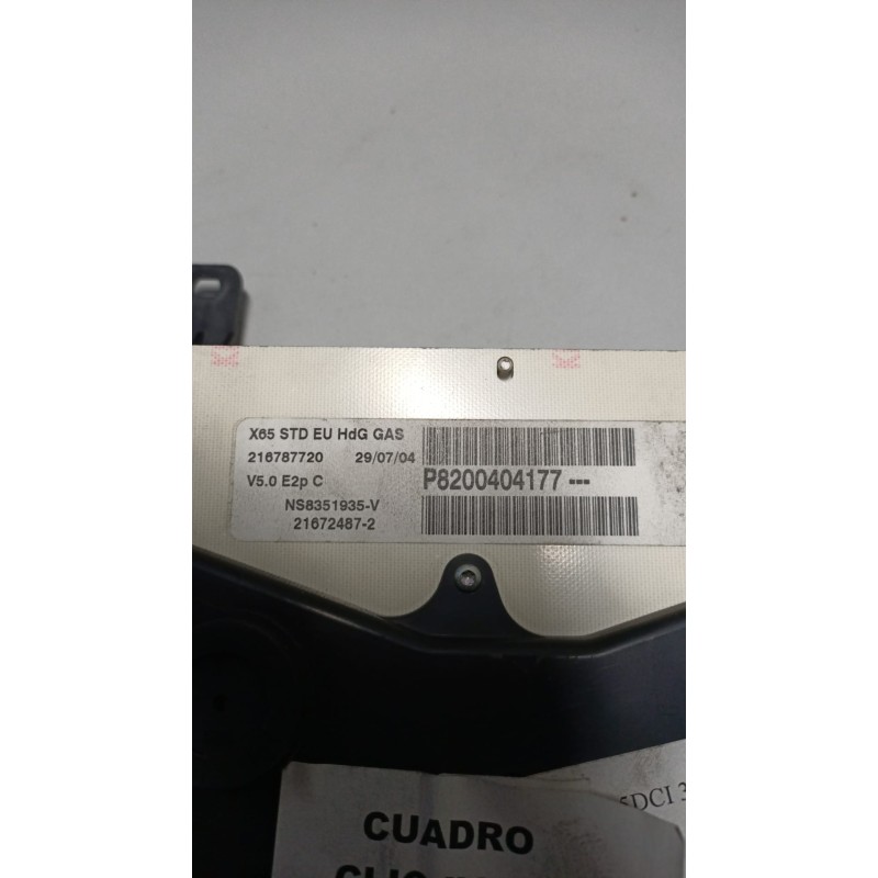 Recambio de cuadro instrumentos para renault clio ii fase ii (b/cb0) 1.5 dci diesel referencia OEM IAM P8200404177 NS8351935V 