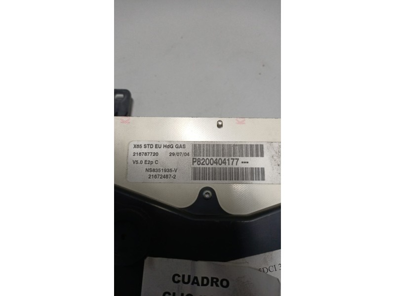 Recambio de cuadro instrumentos para renault clio ii fase ii (b/cb0) 1.5 dci diesel referencia OEM IAM P8200404177 NS8351935V 