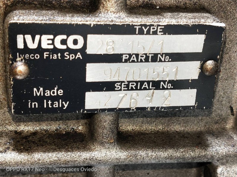 Recambio de caja cambios para iveco daily caja cerrada 2.5 diesel referencia OEM IAM 28151 94701551 427642  Recambio de caja cambios para iveco daily caja cerrada 2.5 diesel referencia OEM IAM 28151 94701551 427642