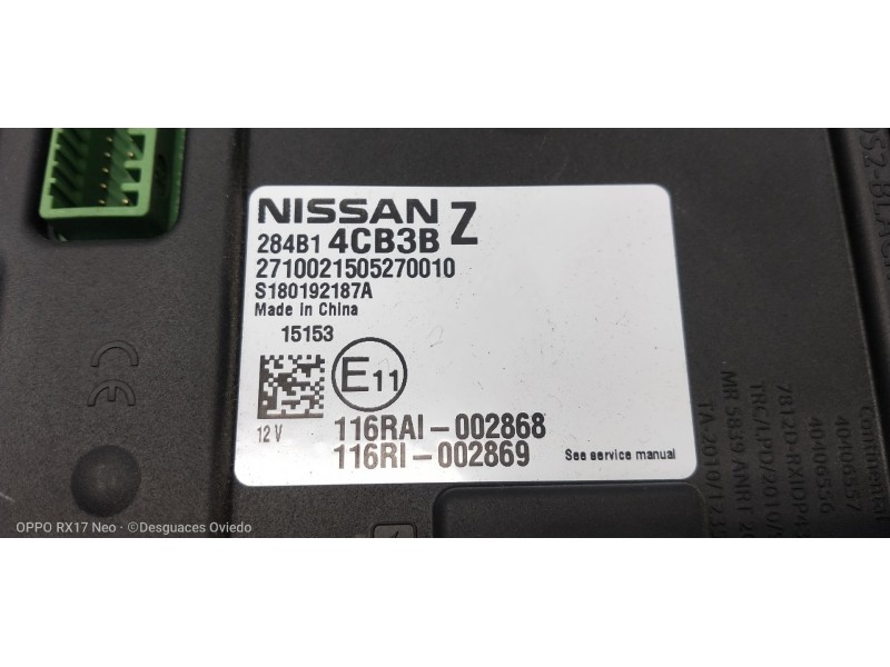 Recambio de modulo electronico para nissan x-trail (t32) 360 referencia OEM IAM 284B14CB3B S180192187A 
