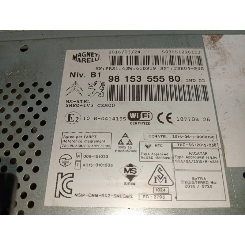 Recambio de sistema audio / radio cd para peugeot partner kombi referencia OEM IAM   