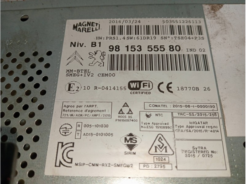 Recambio de sistema audio / radio cd para peugeot partner kombi referencia OEM IAM   