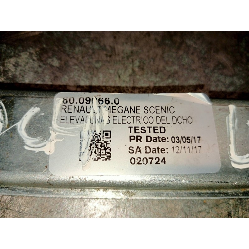 Recambio de elevalunas delantero derecho para renault scenic (ja..) 1.9 d rt referencia OEM IAM 60090660 020724 5P