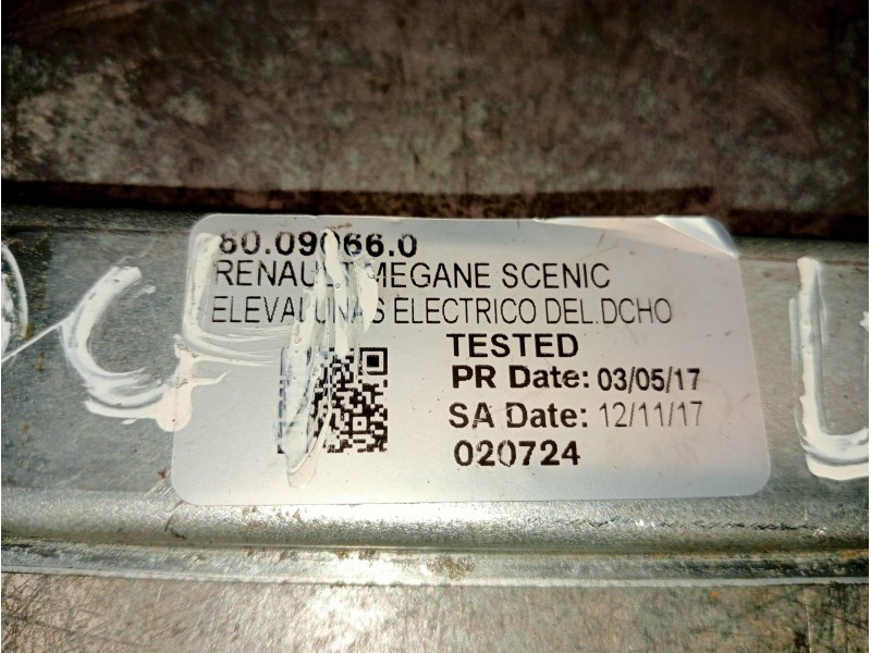 Recambio de elevalunas delantero derecho para renault scenic (ja..) 1.9 d rt referencia OEM IAM 60090660 020724 5P
