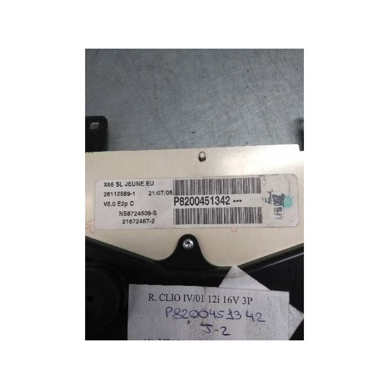 Recambio de cuadro instrumentos para renault clio ii fase i (b/cbo) 1.2 referencia OEM IAM P8200451342 NS8724509S 