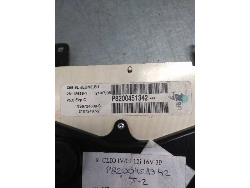 Recambio de cuadro instrumentos para renault clio ii fase i (b/cbo) 1.2 referencia OEM IAM P8200451342 NS8724509S 