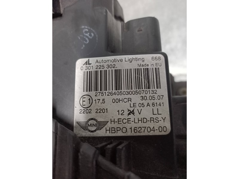 Recambio de faro derecho para bmw mini (r56) one referencia OEM IAM 0301225302 16270400 
